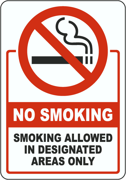 Smoking Allowed in Designated Areas Label