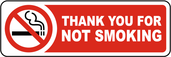Thank You for Not Smoking Label