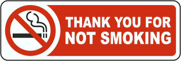 Thank You for Not Smoking Label