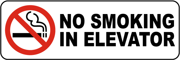No Smoking in Elevator Label