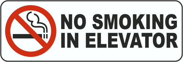 No Smoking in Elevator Label