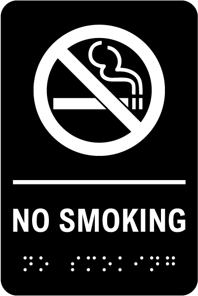 No Smoking Sign with Braille