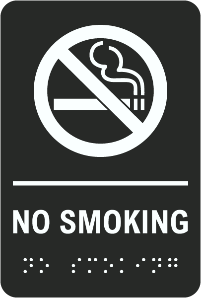 No Smoking Sign with Braille