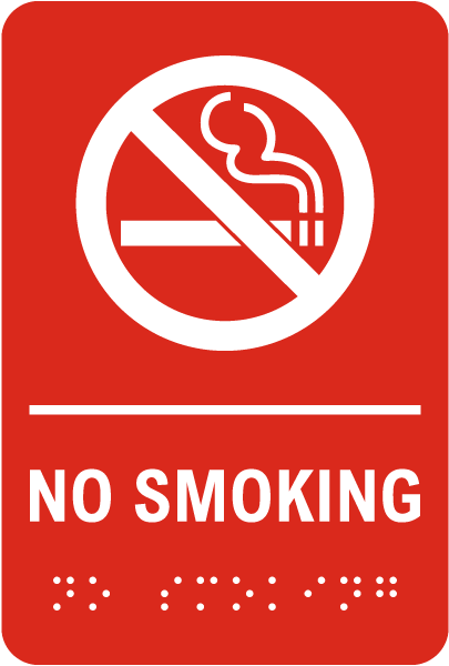 No Smoking Sign with Braille