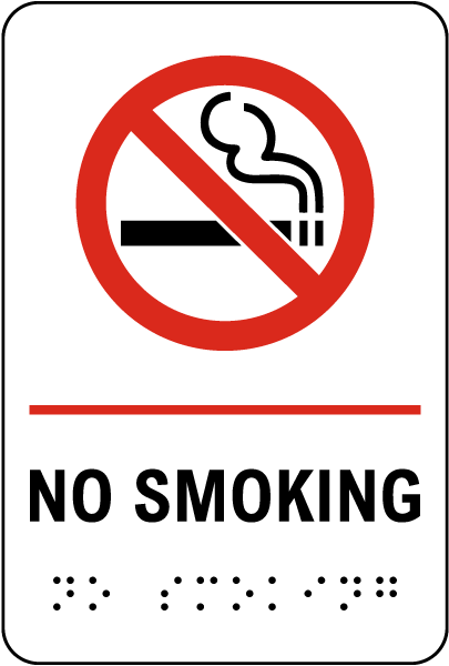 No Smoking Sign with Braille