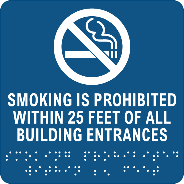 Smoking is Prohibited Sign with Braille