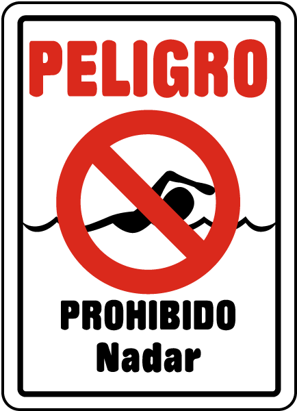 Spanish No Swimming Allowed Sign