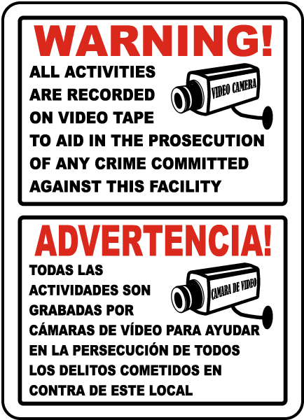 Bilingual Activities Recorded on Video Tape Sign