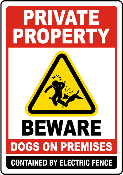Beware of Dogs on Premises Yard Sign