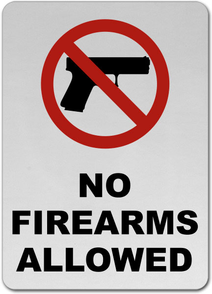 No Firearms Allowed Sign