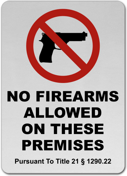 Oklahoma No Firearms Sign