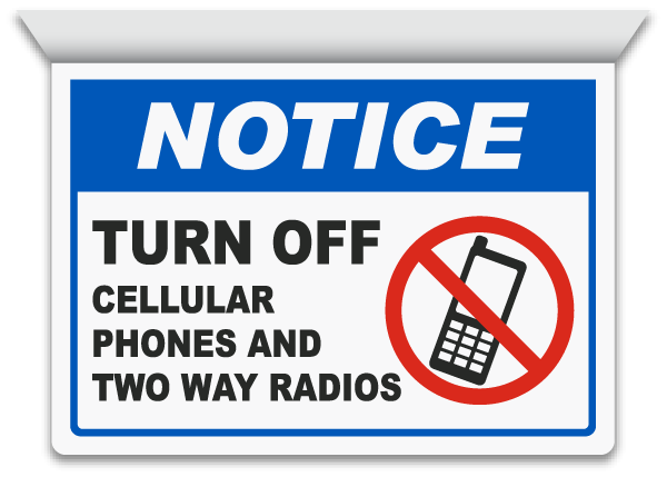 2-Way Turn Off Cell Phones Sign