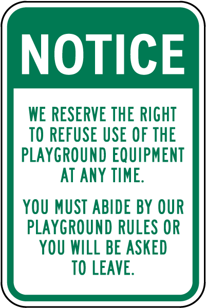 Playground Rules Sign