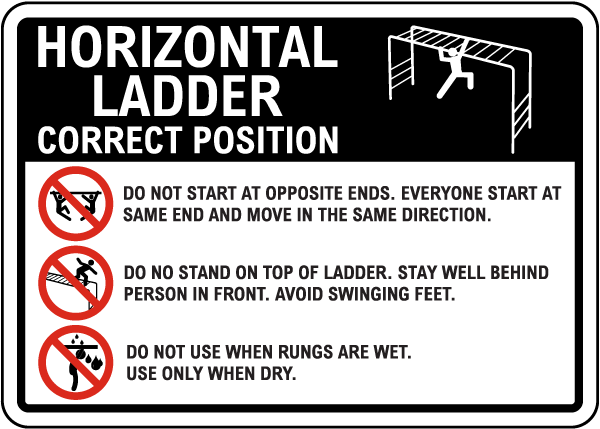 Horizontal Ladder Playground Sign