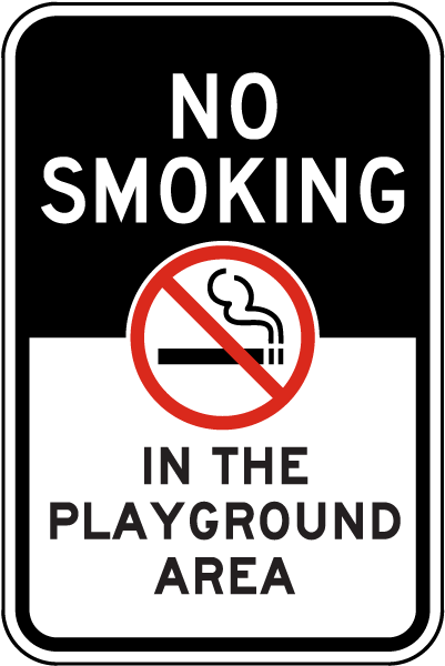No Smoking In The Playground Area Sign