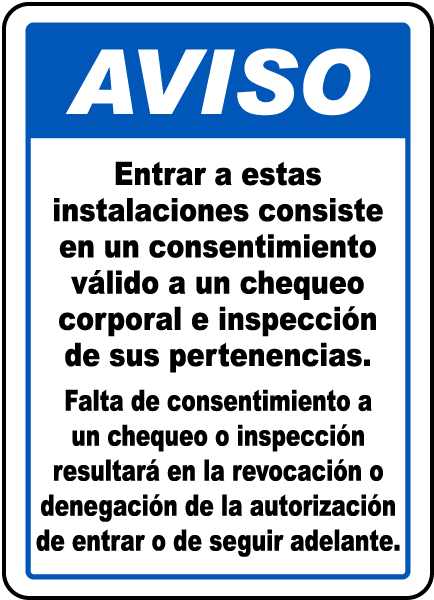 Spanish Valid Consent To Screening Sign
