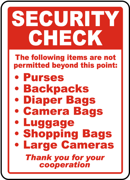 Security Check List Sign