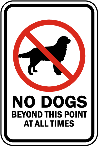 No Dogs Beyond This Point Sign