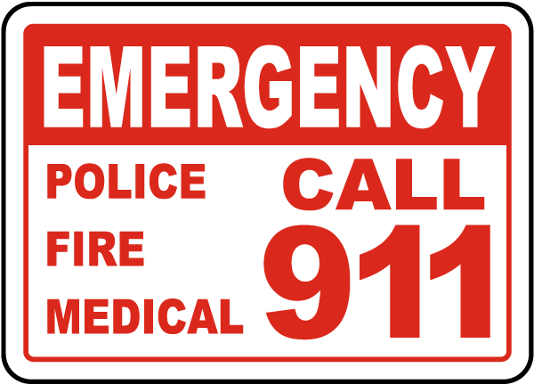 Emergency Call 911 Sign