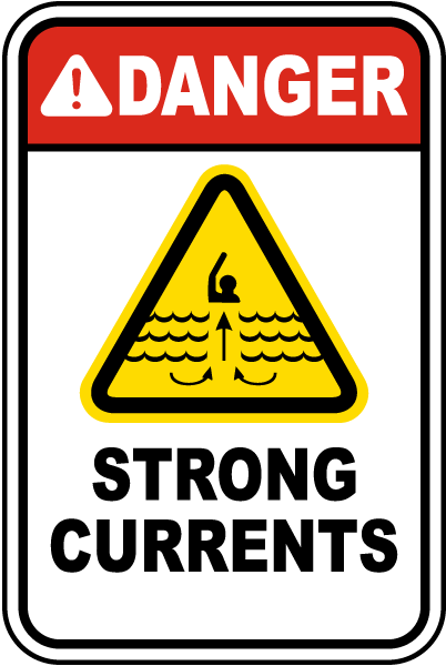 Danger Strong Currents Sign