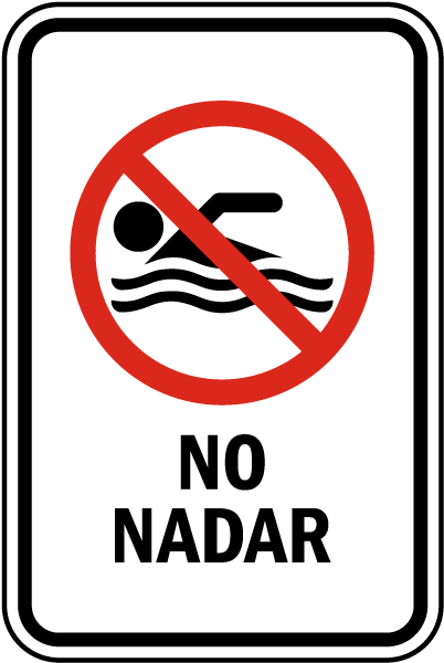 Spanish No Swimming Sign