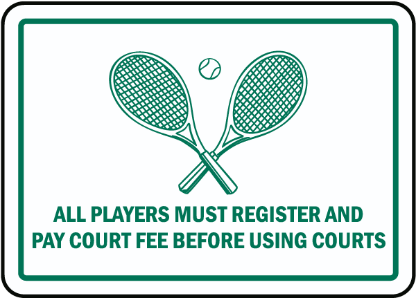 Register and Pay Court Fee Sign