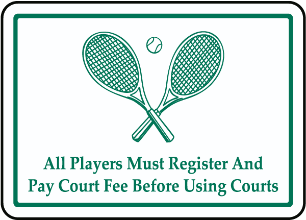 Register and Pay Court Fee Sign