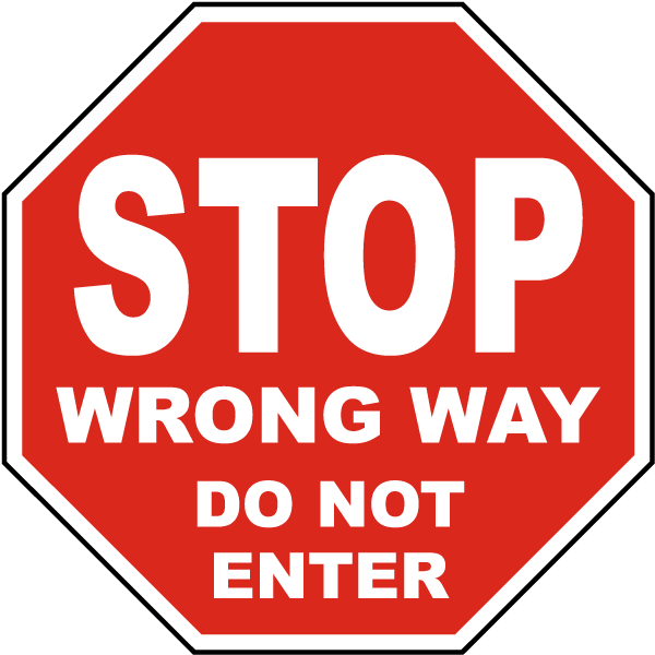 Wrong Way Aluminum Metal 8" x 12" Street Road and Safety Sign Do Not Enter 