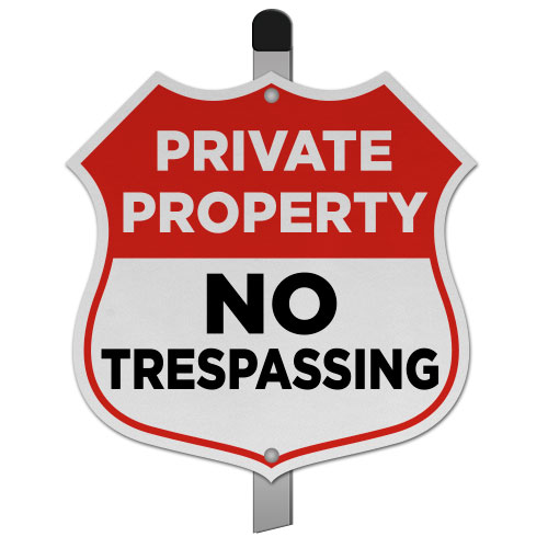 Private Property No Trespassing Yard Sign
