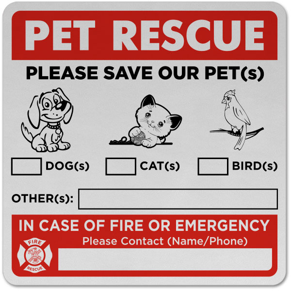 Please Save Our Pets  with Contact Information Sticker