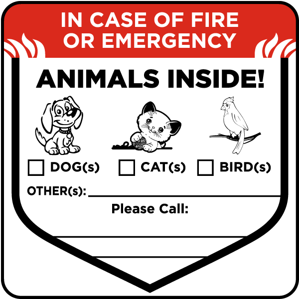 In Case of Fire Animals Inside Sticker