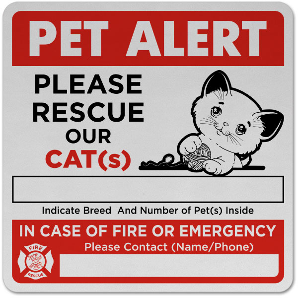 Please Rescue Our Cat with Contact Information Sticker