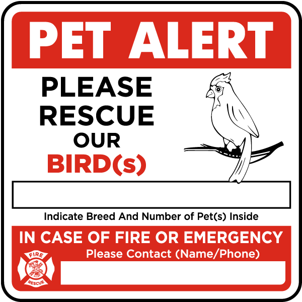 Please Rescue Our Bird with Contact Information Sticker