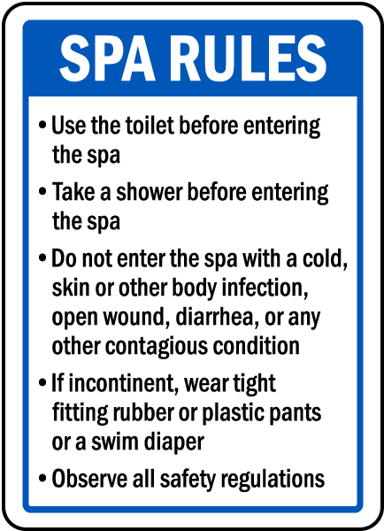 Arizona Spa Rules Sign
