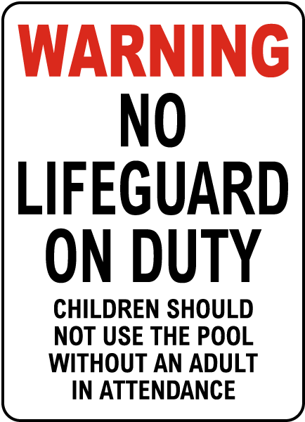 Arkansas No Lifeguard Sign