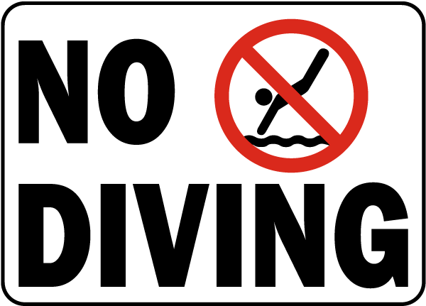 Idaho No Diving Sign