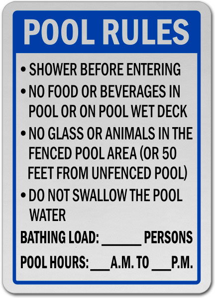 Florida Pool Rules Sign F8247 - by SafetySign.com