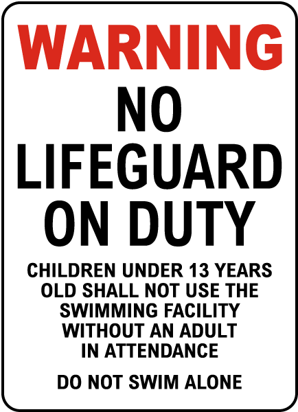 Idaho No Lifeguard Sign