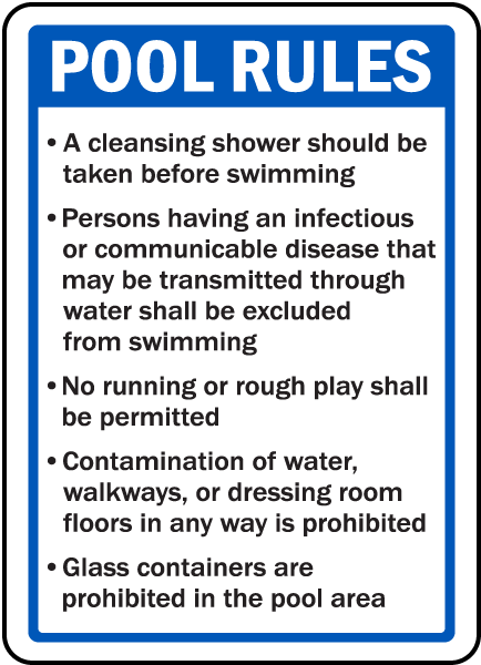 Idaho Pool Rules Sign