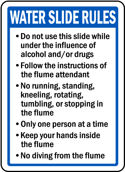 Montana Flume Water Slide Rules Sign