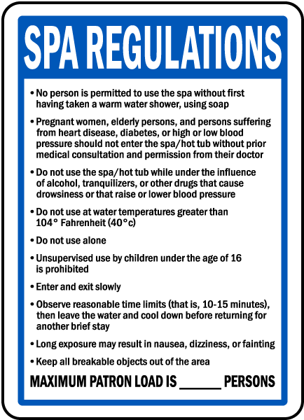 Nebraska Spa Regulations Sign