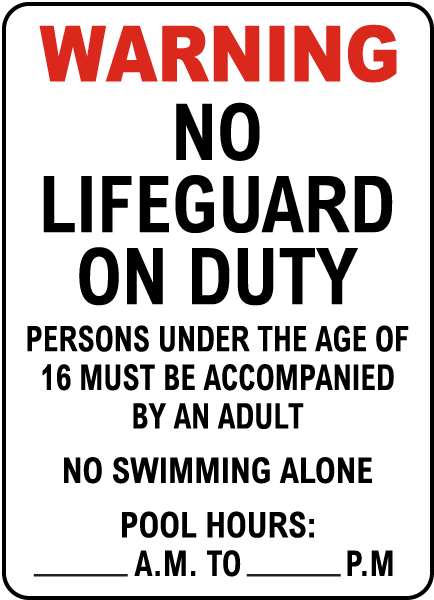 New Jersey No Lifeguard Sign