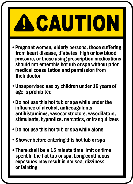 New Jersey Spa Caution Sign