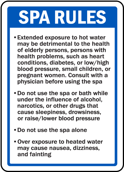 New Mexico Spa Rules Sign