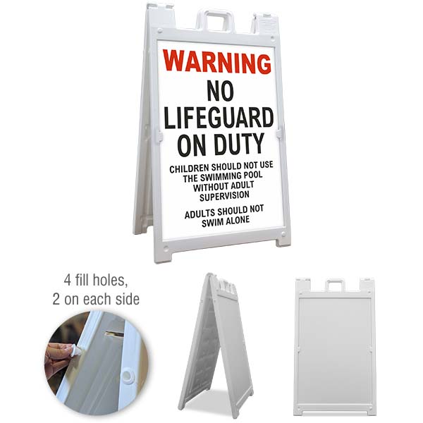 North Carolina No Lifeguard Sandwich Board