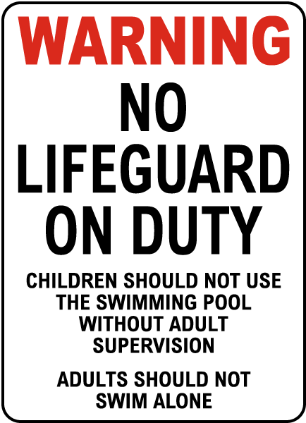 North Carolina No Lifeguard Sign
