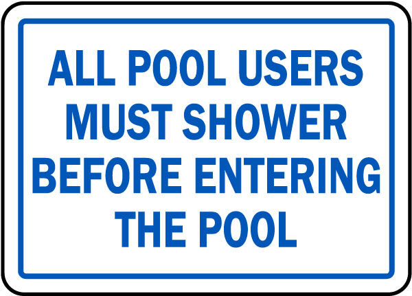 North Carolina Shower Before Entering Pool Sign