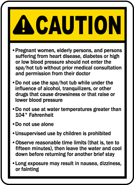 Ohio Spa Caution Sign