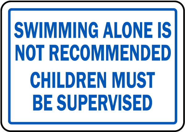 Ohio No Swimming Alone Sign