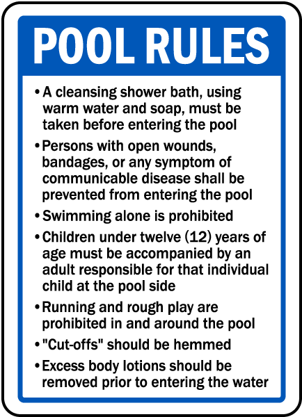 Oklahoma Pool Rules No Lifeguard Sign